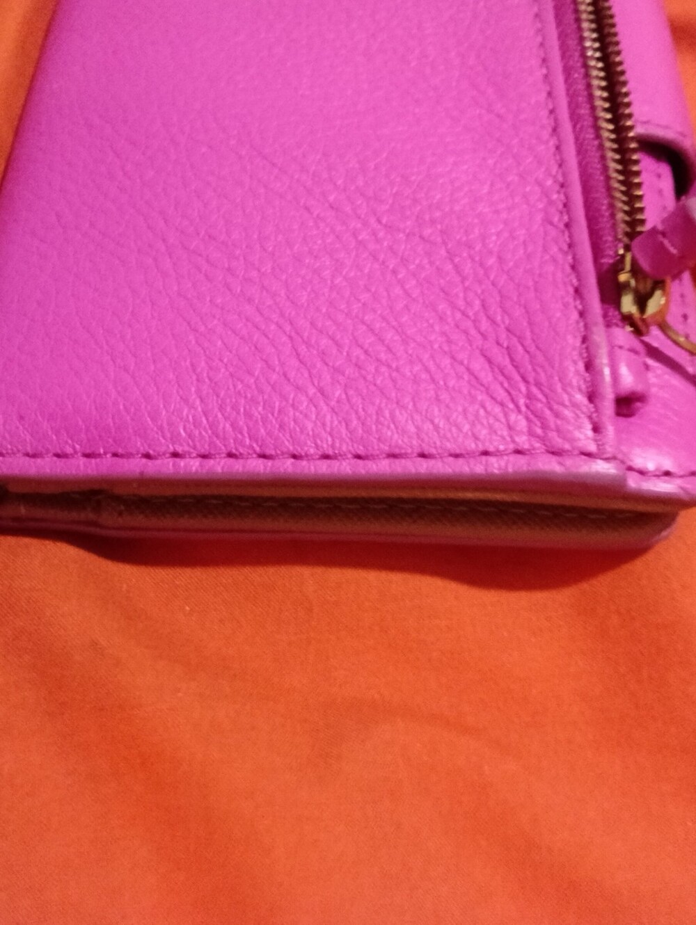 Fossil Emma RFID Bright Pink Leather Clutch Wallet Wristlet - Picture 3 of 7